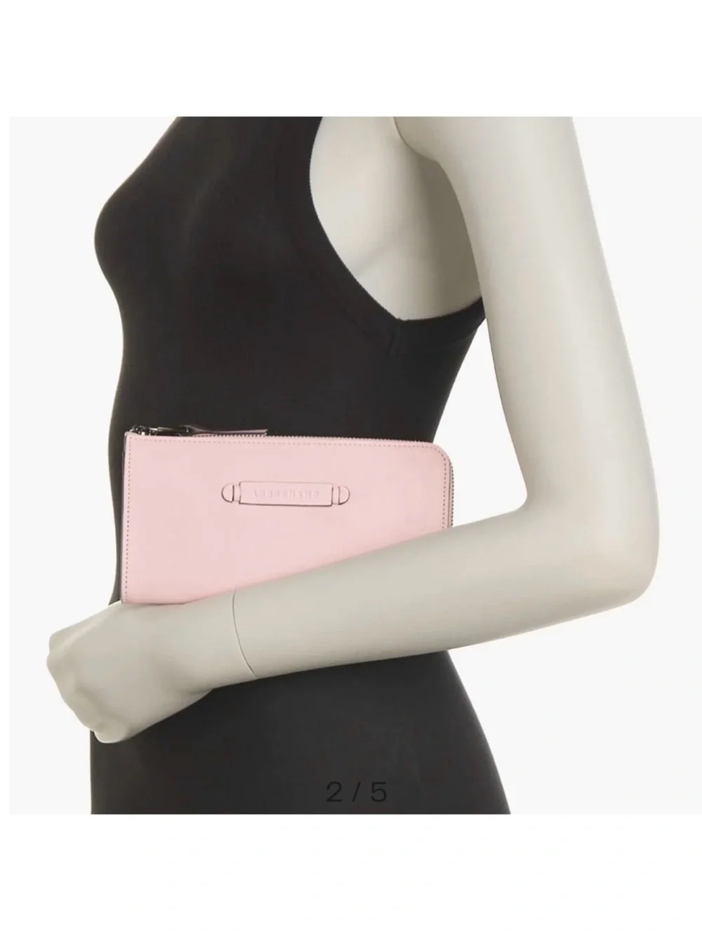 🆕- Longchamp Leather 3/4 Zip Continental Wallet- Light Pink
